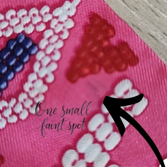 Hermes Twilly Kelly Amperle Scarf Silk All-Over Pattern Pink Blue White WBox/Bag - Picture 4 of 10